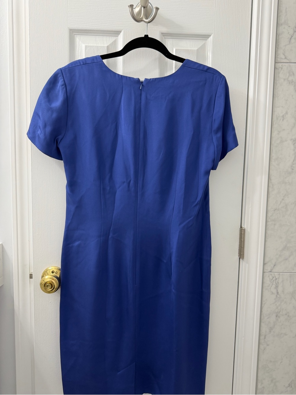 Vintage (pre-2008) Dana Bachman 100% Silk Cobalt Blue Tailored Blazer & Dress - Picture 5 of 7